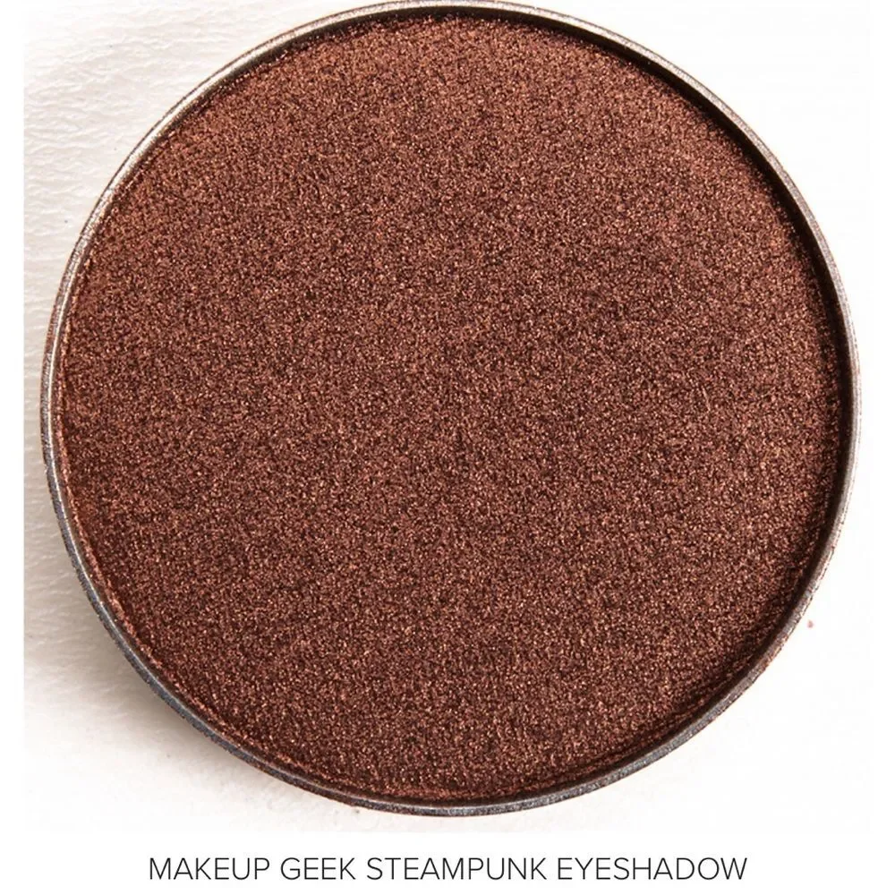 Makeup Geek Steampunk Eyeshadow cool toned dark brown shimmer discontinued